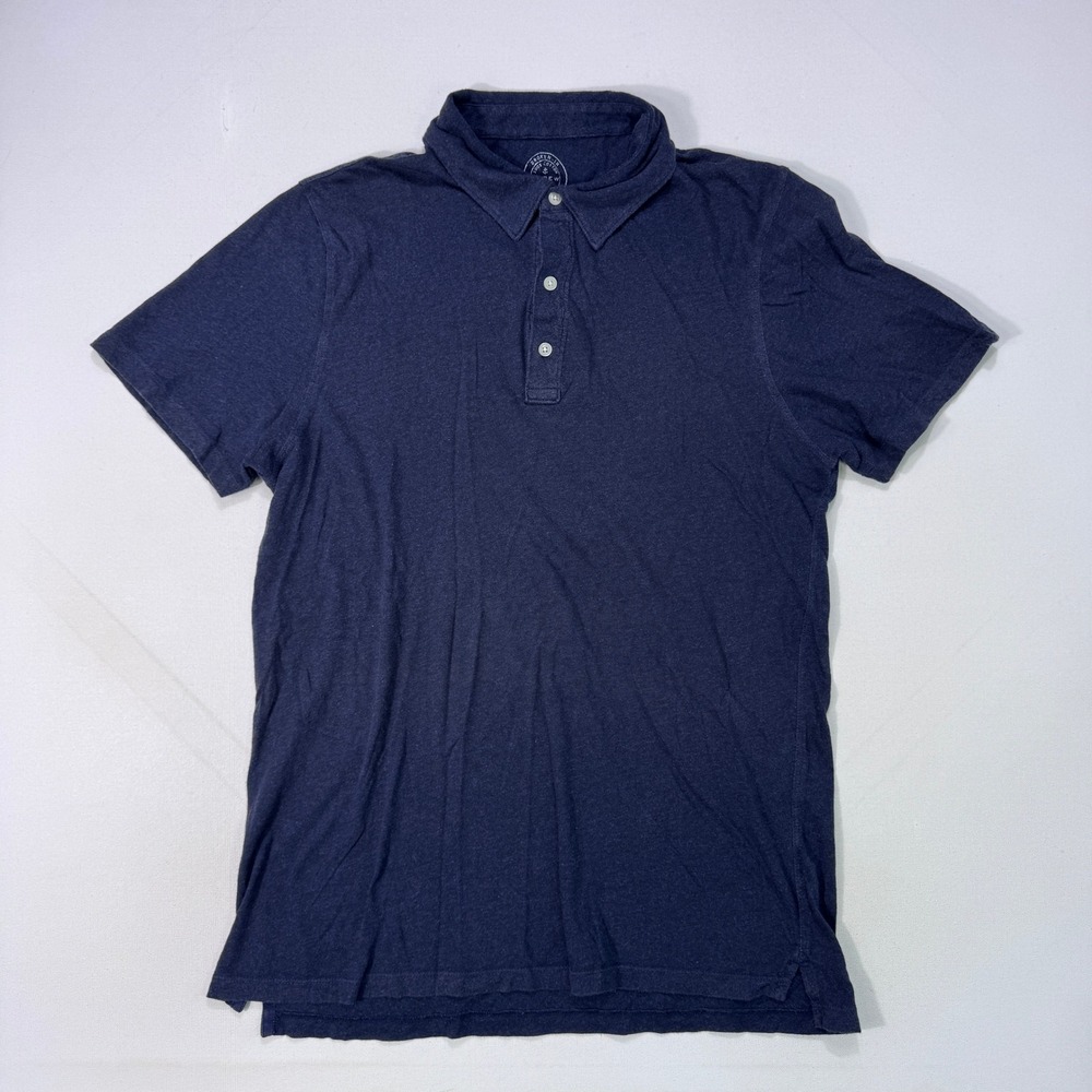 J.Crew Broken-In Polo Shirt Men's Large Grey Cotton Casual Coastal Minimalist